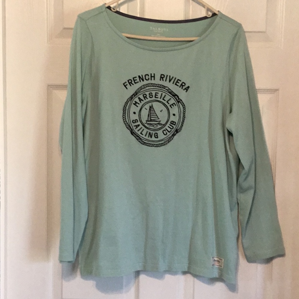 Talbots Ladies L/S Embroidered Tee. Plus Petite 1X